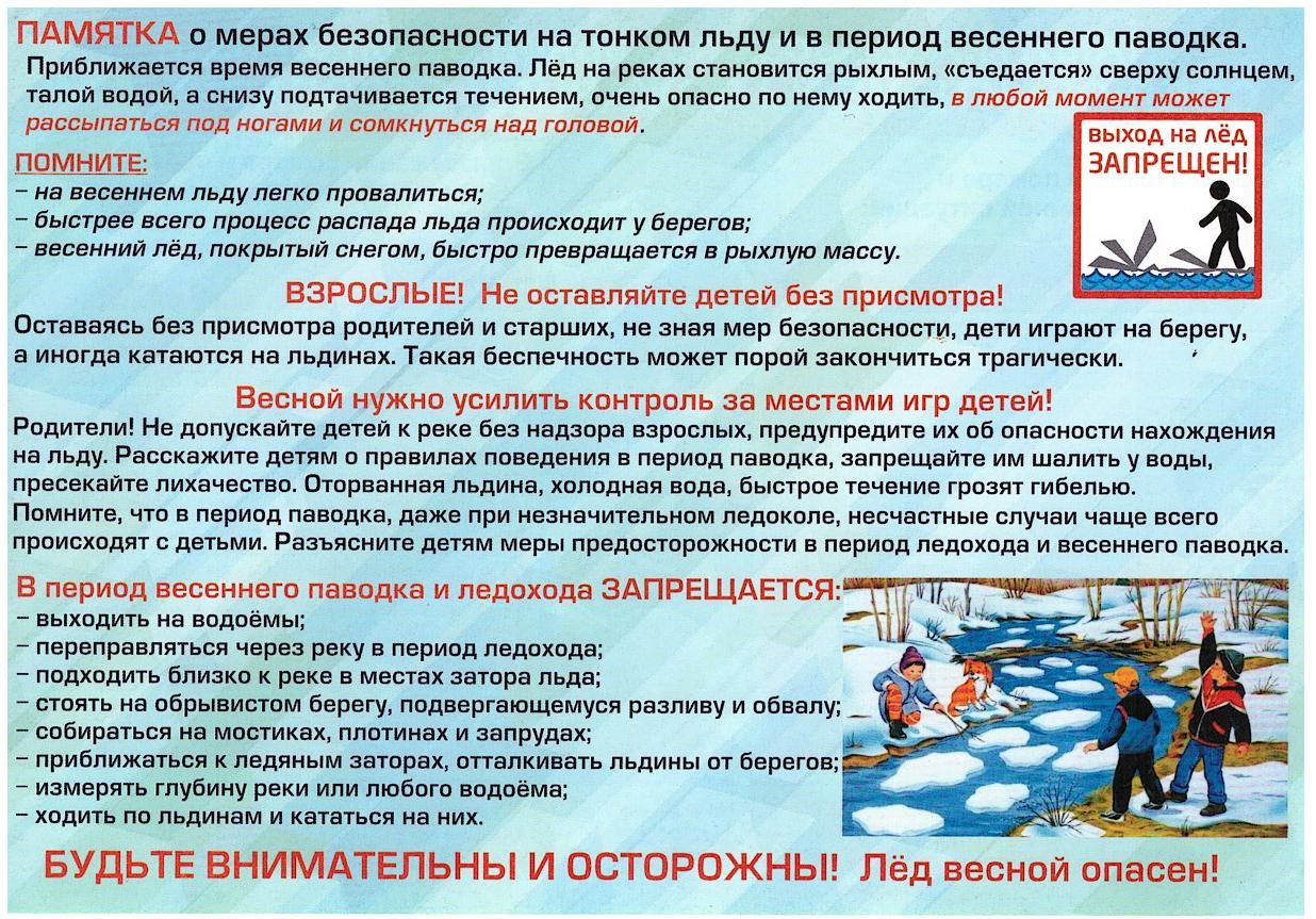 Меры предосторожности и правила поведения на льду.